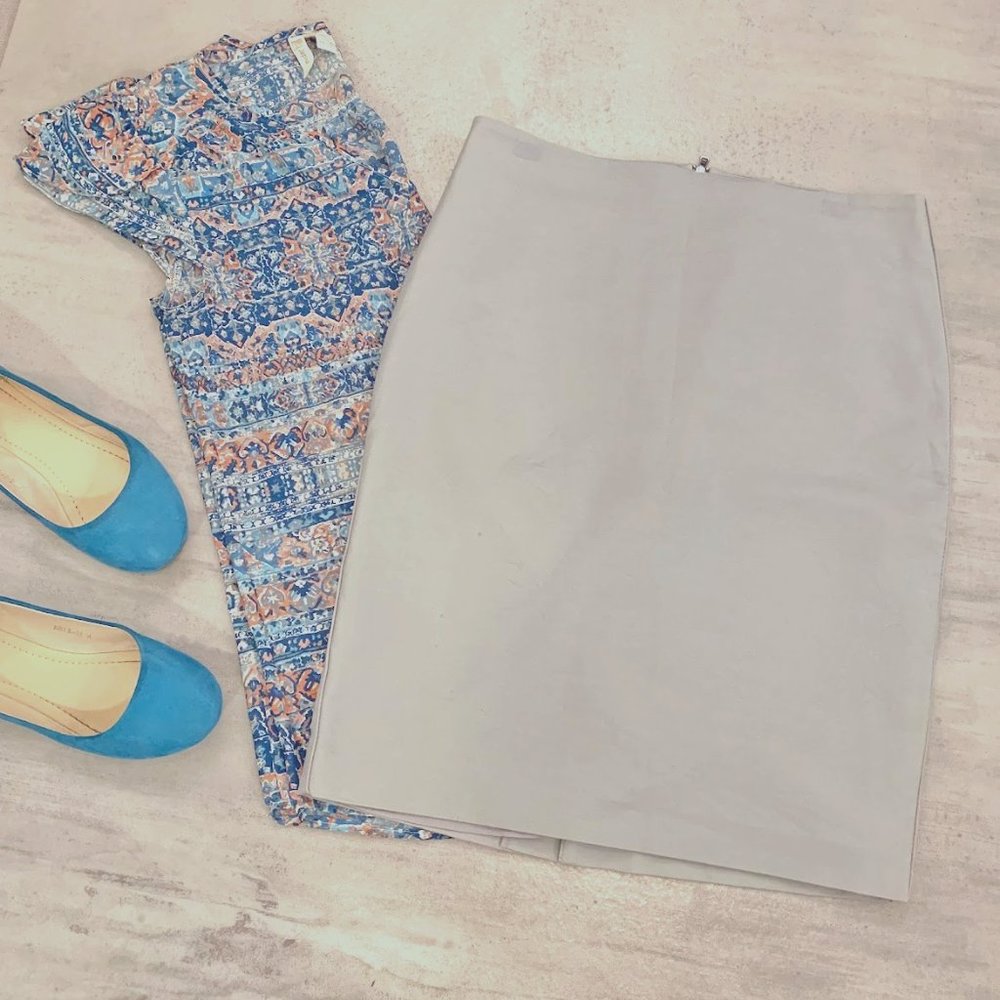 Adrianna Papell | Gray Pencil Skirt | 4